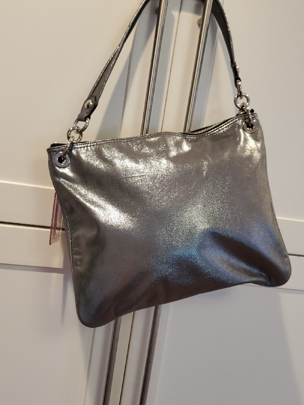 Coach Poppy "Hippee" Metallic Charcoal Shoulder Bag Nwot 2011 - Picture 10 of 10